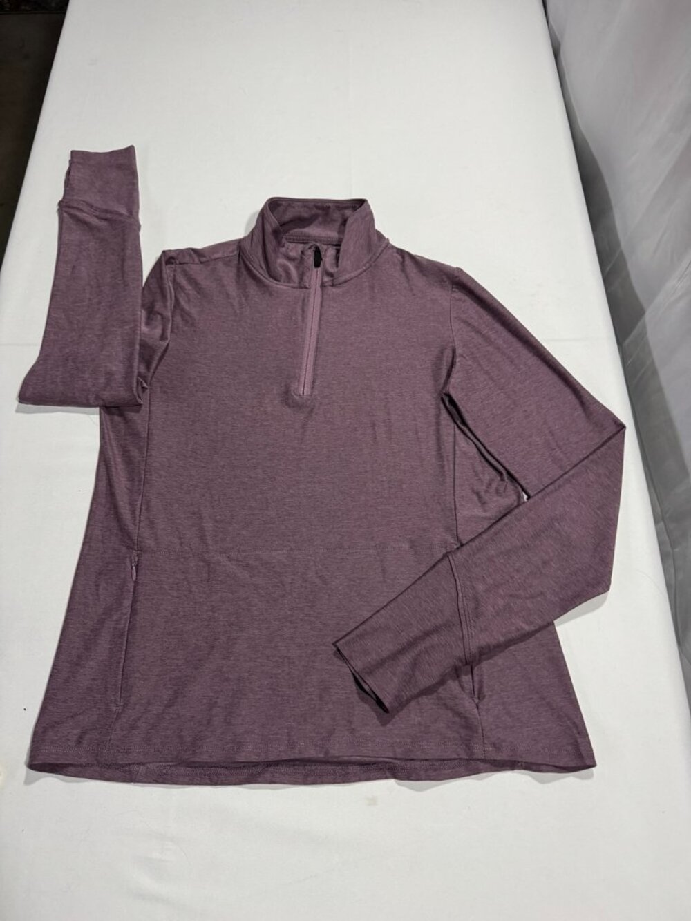 We Wander Heathered Mauve Quarter Zip Performance Pullover Medium